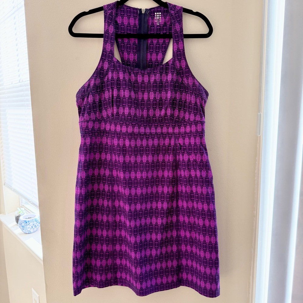 Title Nine Arabella Nimblene Tank Dress Zipper Racer Back Purple Size 12